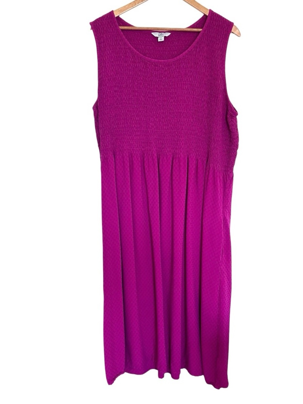 Croft & Barrow Plus Dress Women’s 2X Rayon Smocked Pockets Sleeveless Pullover